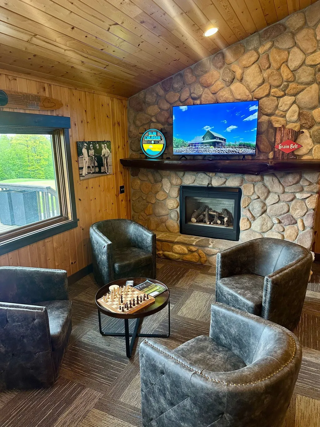 Lounge seating area inside the Golden Eagle clubhouse