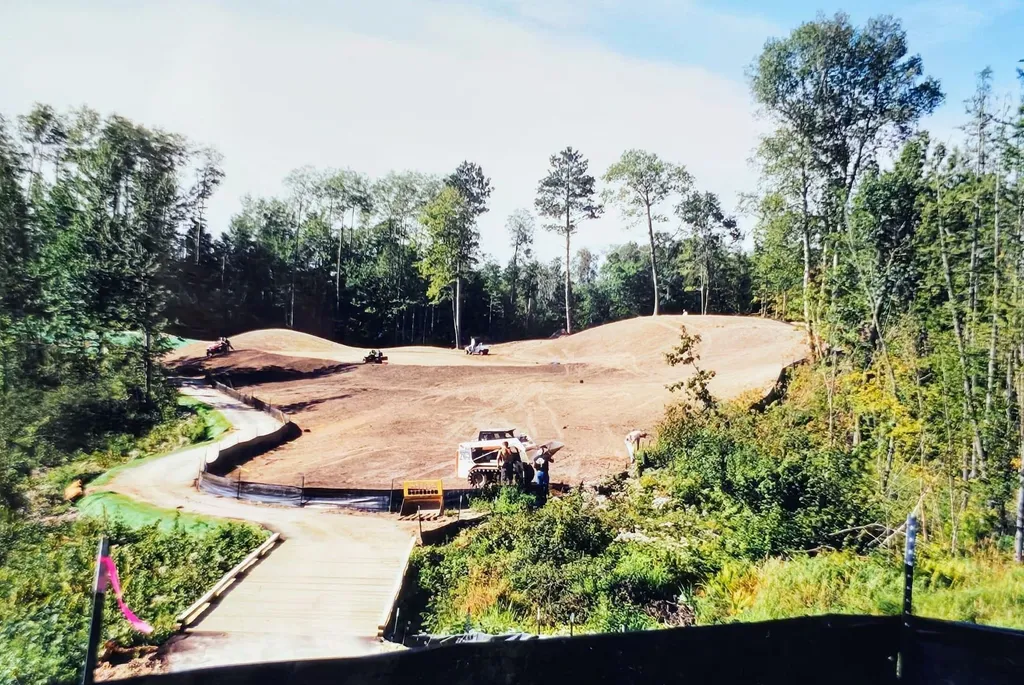 Heavy equipment shapes a hole through the Northwoods during Golden Eagle construction