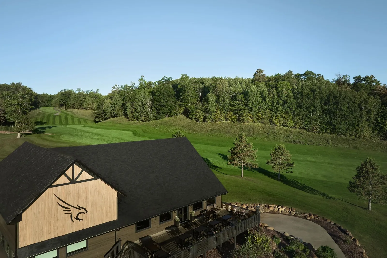 Exterior of the Golden Eagle clubhouse