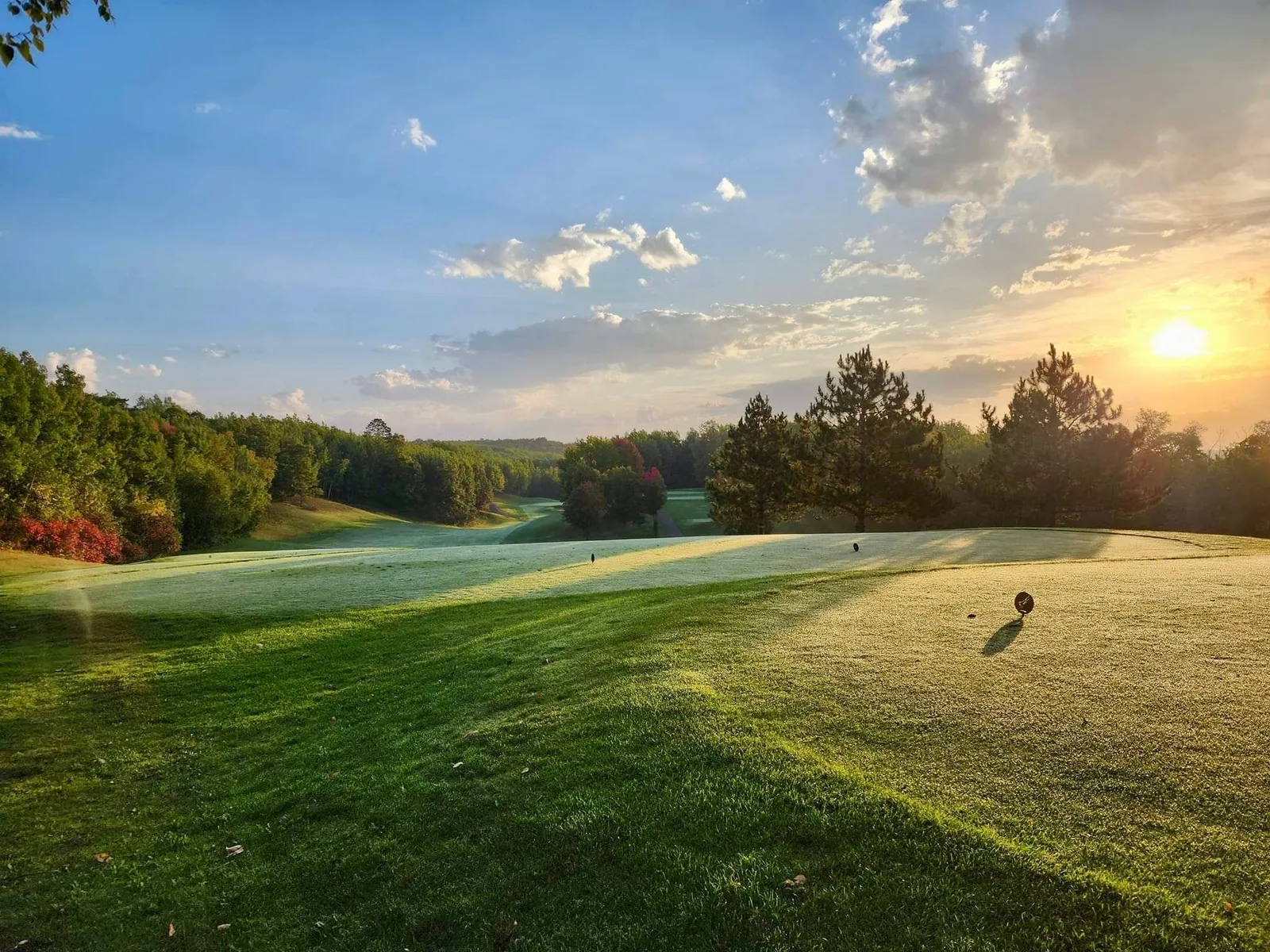 Scenic view across the property with rolling fairways and Northwoods treeline